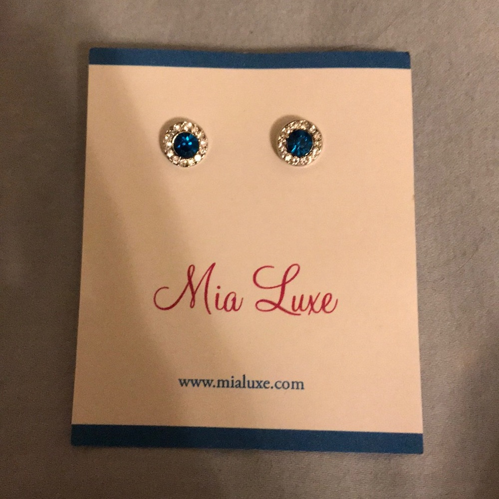Blue gemstone studs